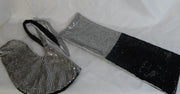 PRINCE COLAVITO - AFRICAN DRIP -SILVER FASHION DU-RAG WITH MATCHING SCARF SET