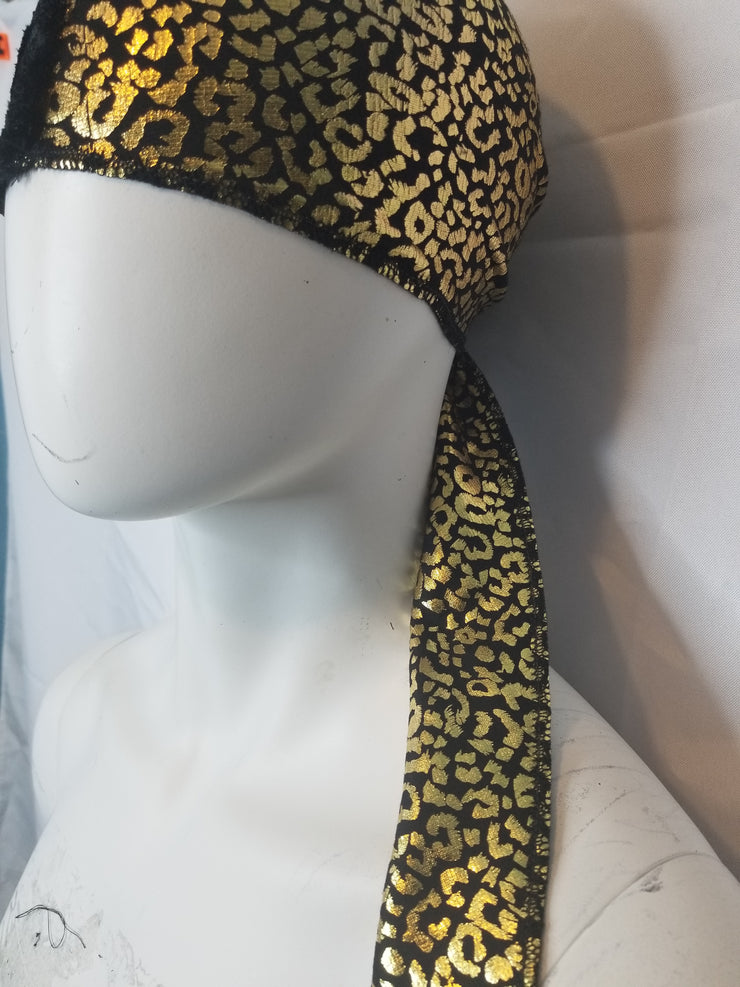 PRINCE COLAVITO - AFRICAN DRIP - GOLD FASHION DU-RAG WITH MATCHING SCARF SET